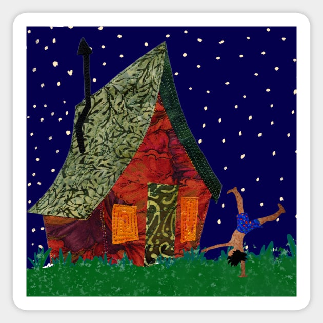 Cartwheels on a starry night Sticker by counterclockwise